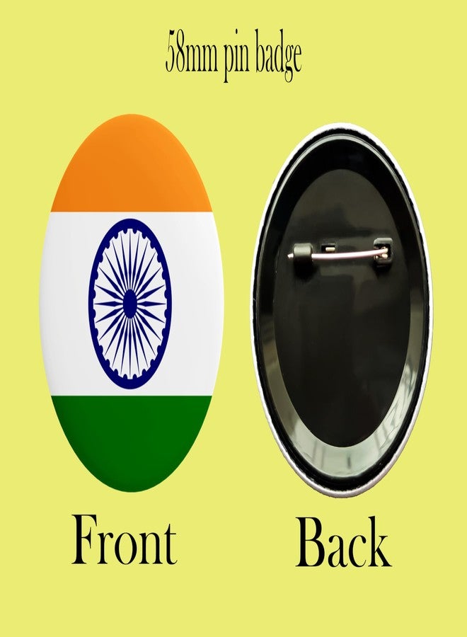 Hubops شارة علم الهند من هوبوبس، شارة دائرية ليوم الاستقلال، شارة يوم الجمهورية وغيرها من المناسبات المدرسية، 58 مم (عبوة من 12 قطعة، 58 مم) - Image 3